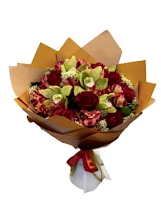 Rise Bouquet - Kırmızı Gül ve Orkideler