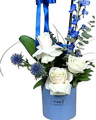 Azure Moon – Blue Orchid & White Roses