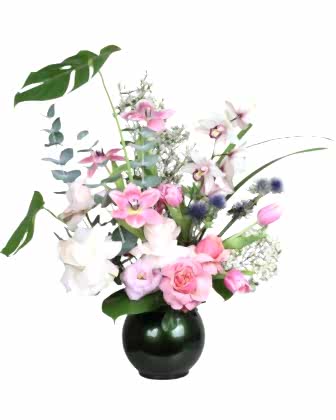 Orchid Meadow – Designer Vase Arrangement
